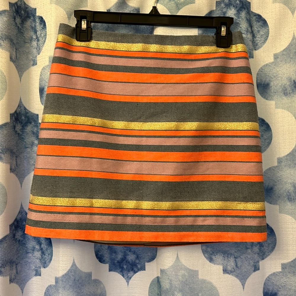JCrew Bright striped mini skirt size00